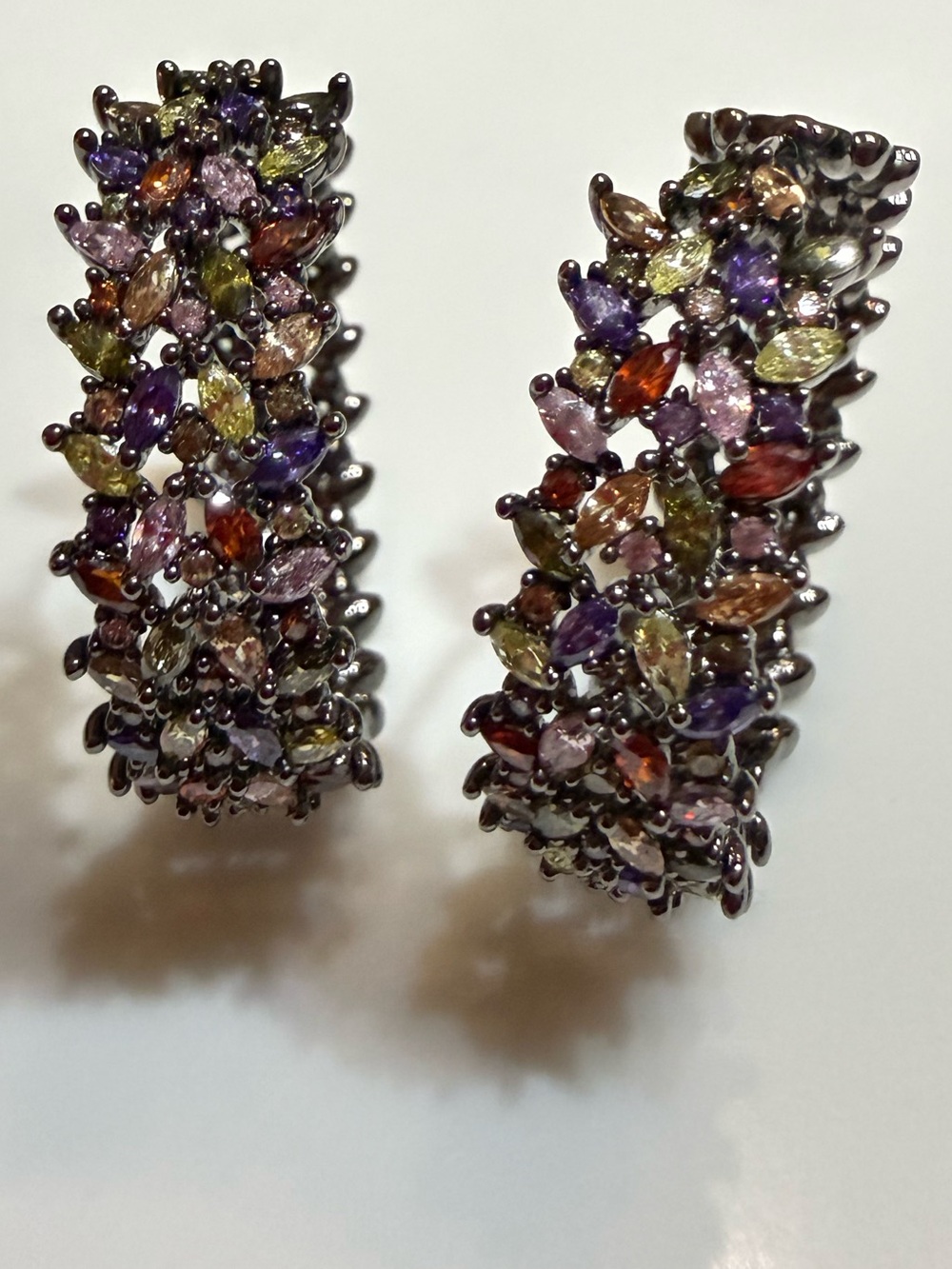 Theia Multicolor Crystal Hoop Earrings